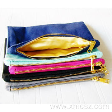 Luxury velvet foil small makeup pouch bags